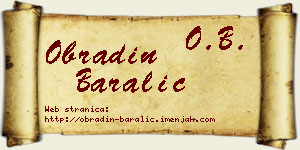 Obradin Baralić vizit kartica